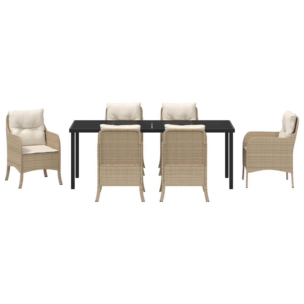 Have Spisebordssæt 7 stk. Beige polyrattan