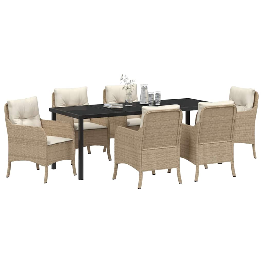 Have Spisebordssæt 7 stk. Beige polyrattan