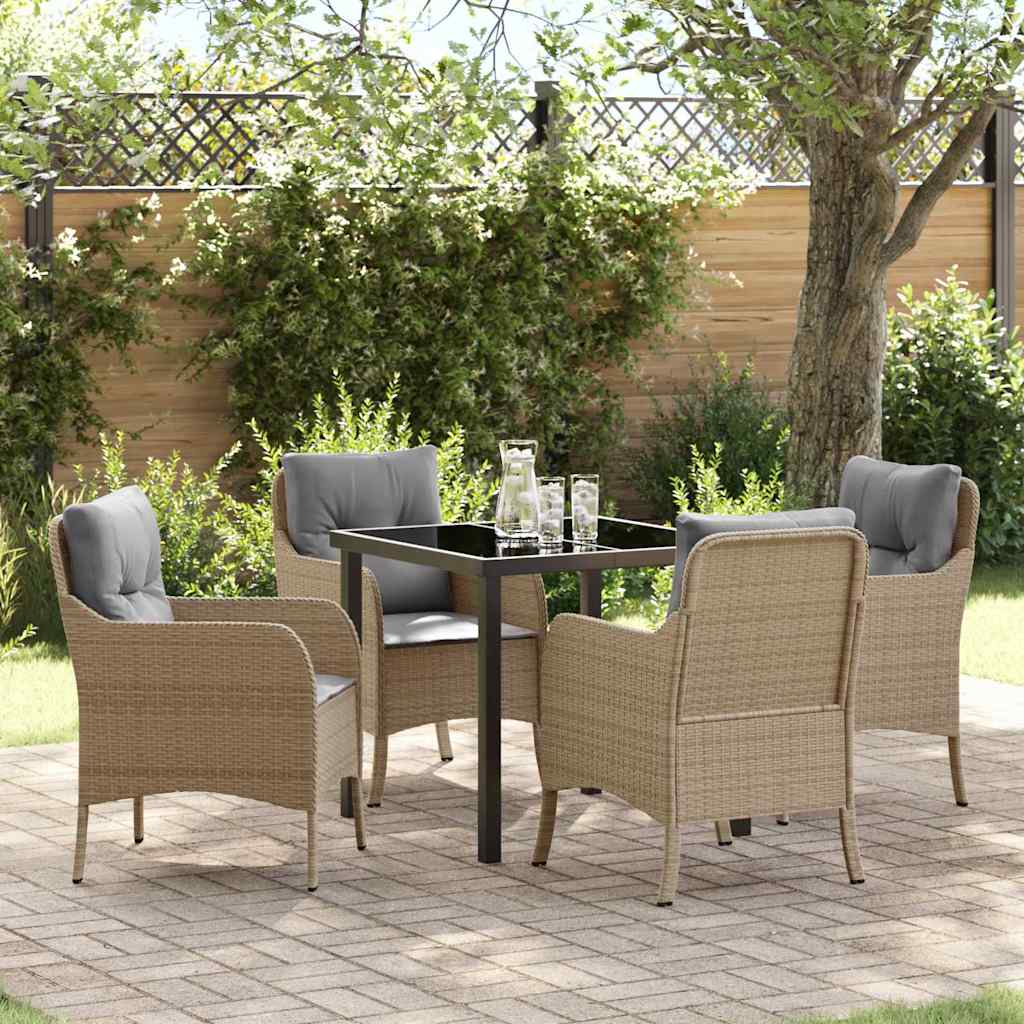 Have Spisebordssæt 5 stk. Beige polyrattan