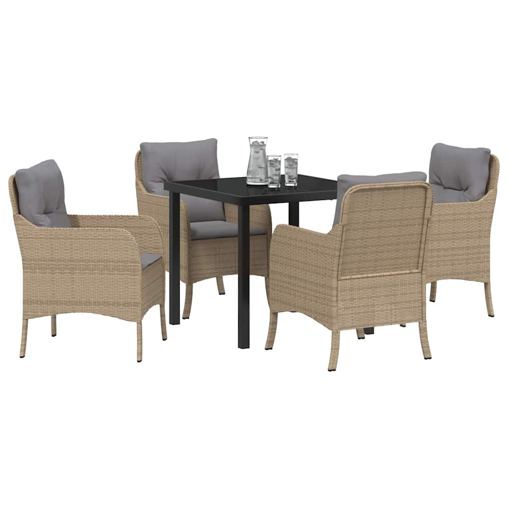 Have Spisebordssæt 5 stk. Beige polyrattan