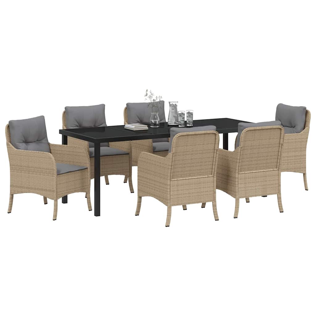 Have Spisebordssæt 7 stk. Beige polyrattan
