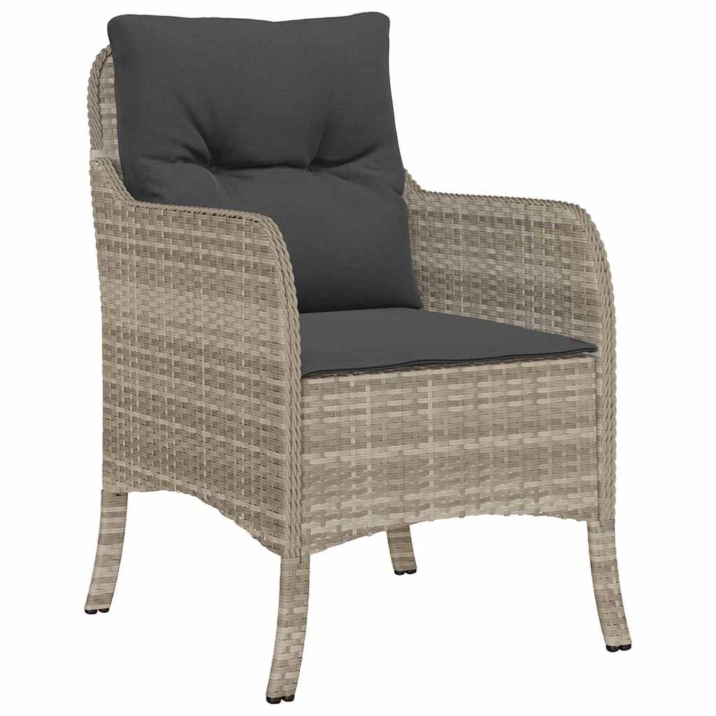 Have Spisebordssæt 5 stk. Lysegrå polyrattan