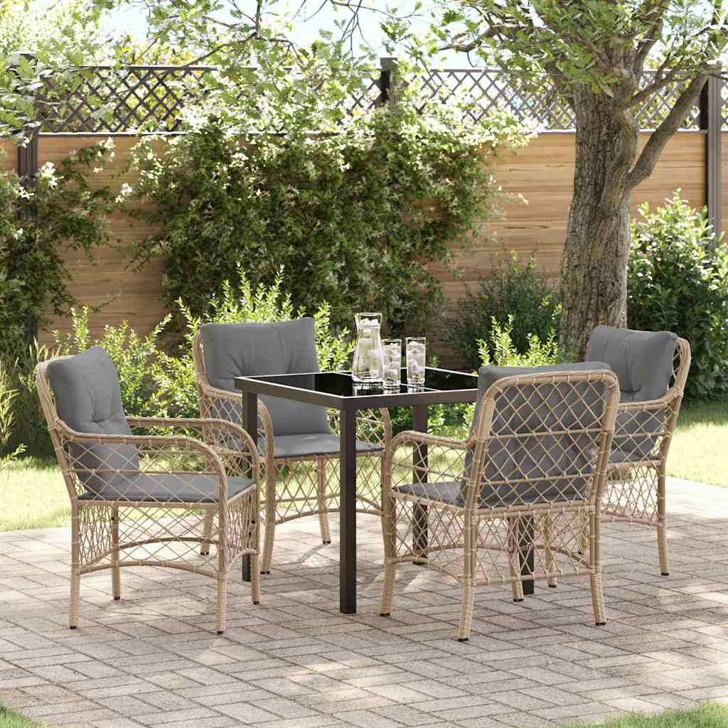 Have Spisebordssæt 5 stk. Beige polyrattan