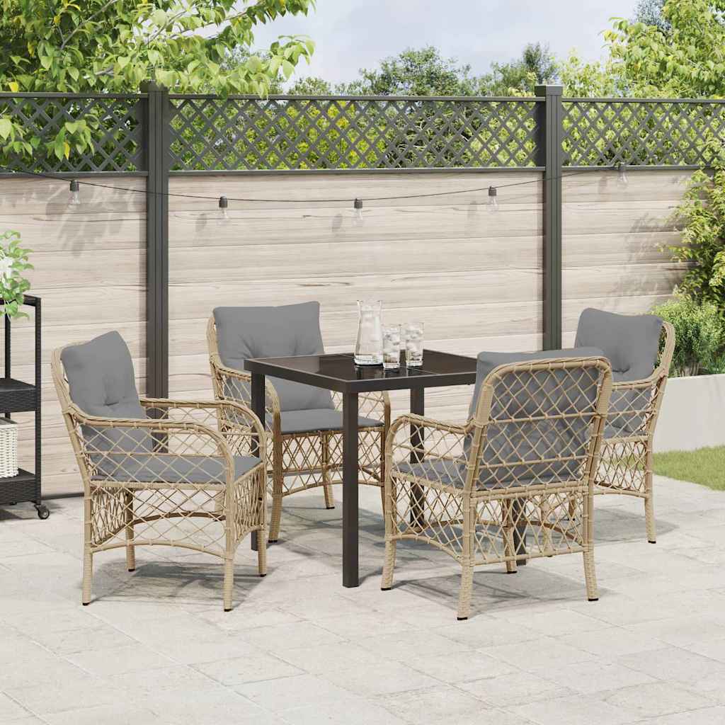 Have Spisebordssæt 5 stk. Beige polyrattan