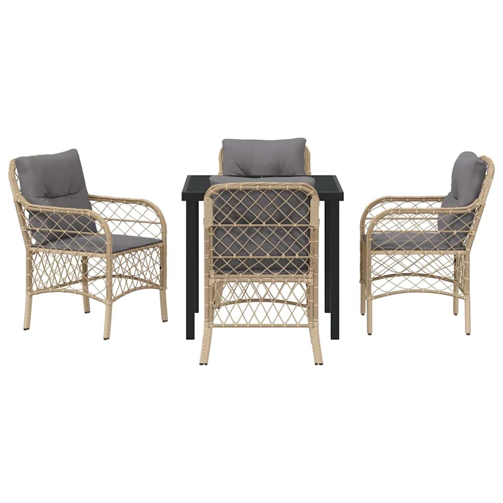 Have Spisebordssæt 5 stk. Beige polyrattan