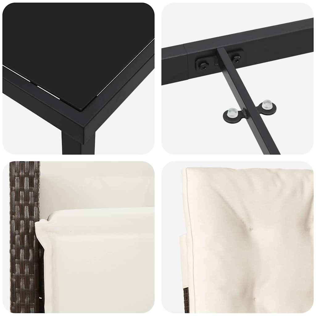Have Spisebordssæt 7 stk. Brun polyrattan