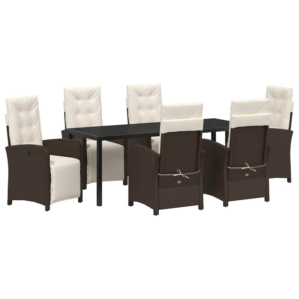 Have Spisebordssæt 7 stk. Brun polyrattan