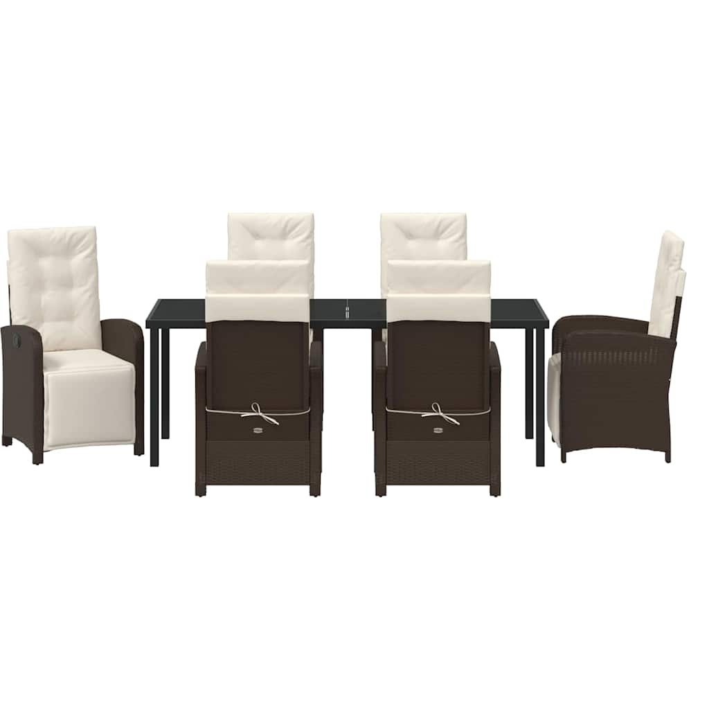 Have Spisebordssæt 7 stk. Brun polyrattan