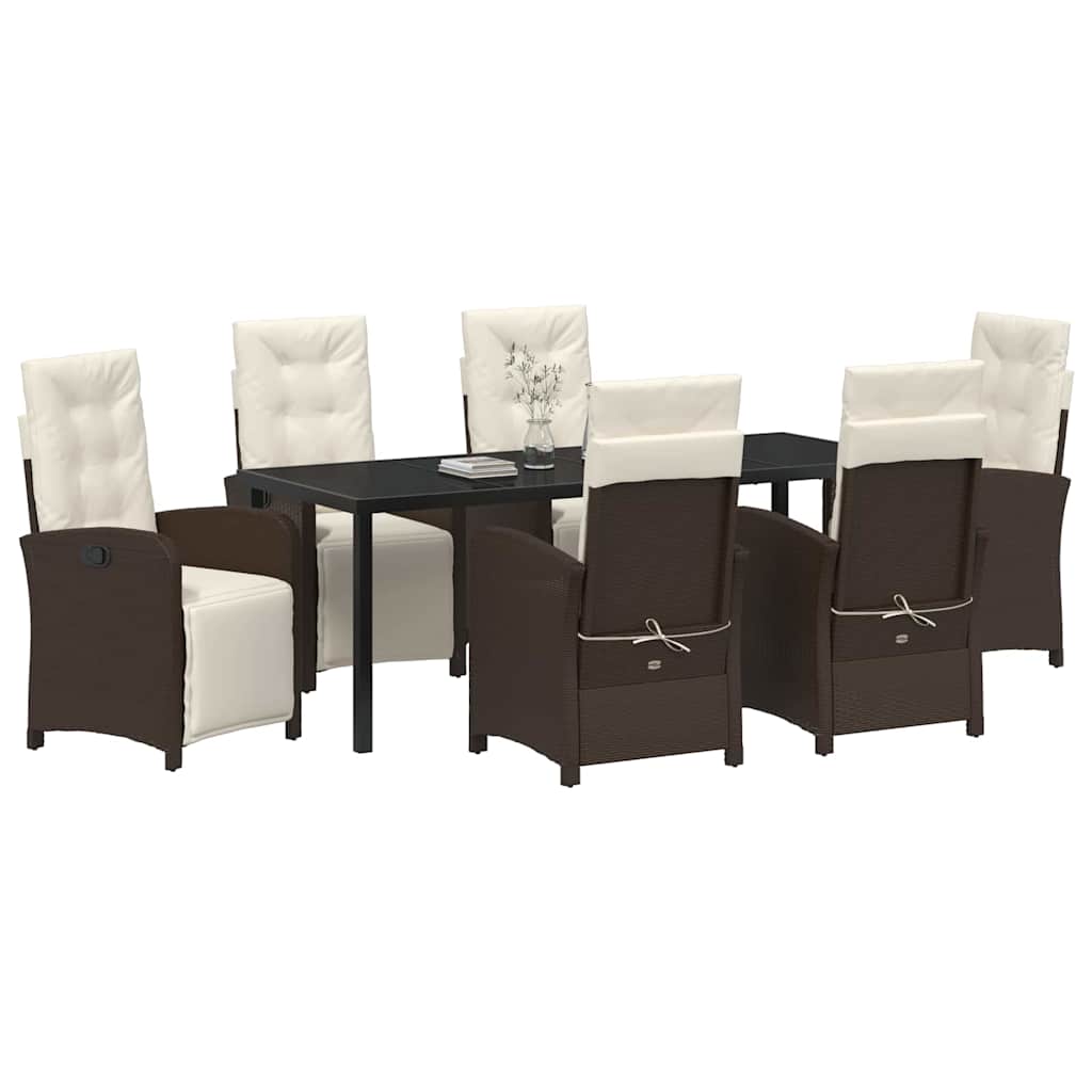Have Spisebordssæt 7 stk. Brun polyrattan