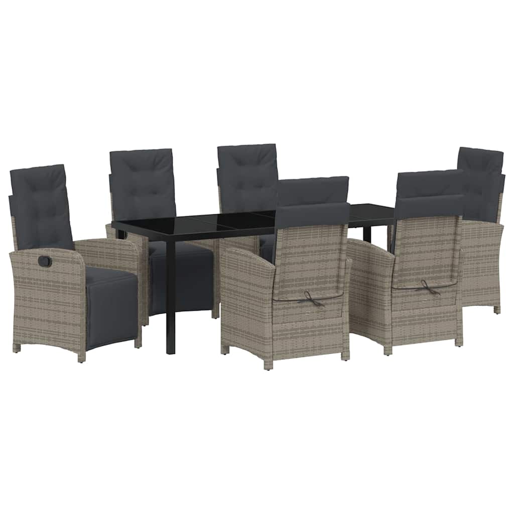 Have Spisebordssæt 7 stk. Grå polyrattan