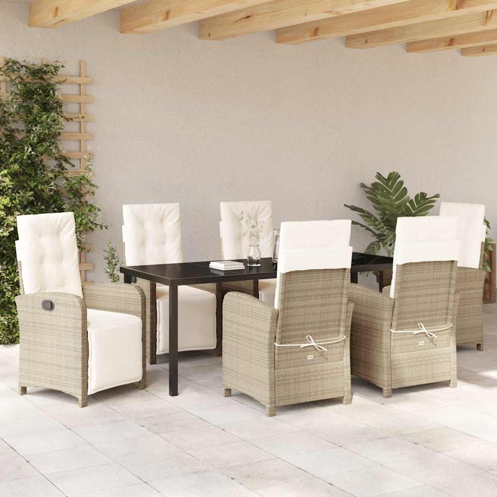 Have Spisebordssæt 7 stk. Beige polyrattan