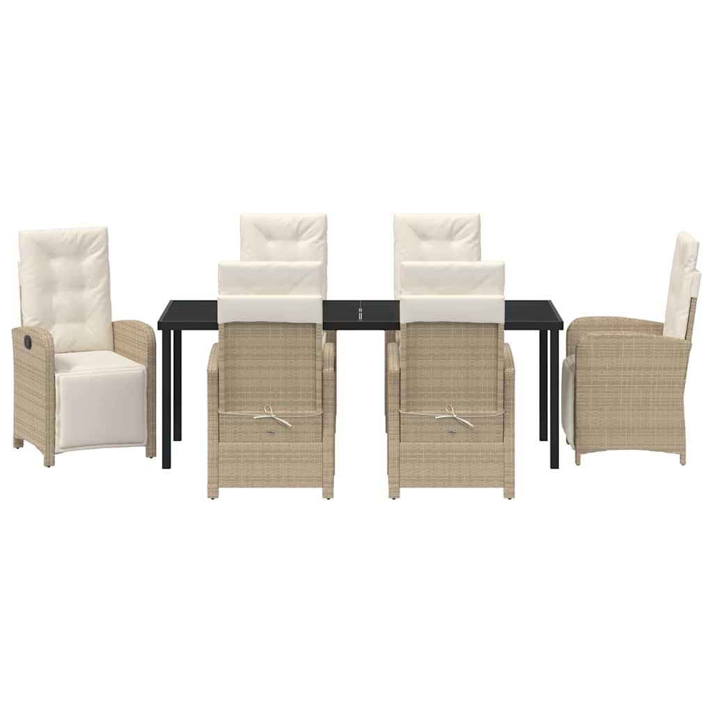 Have Spisebordssæt 7 stk. Beige polyrattan
