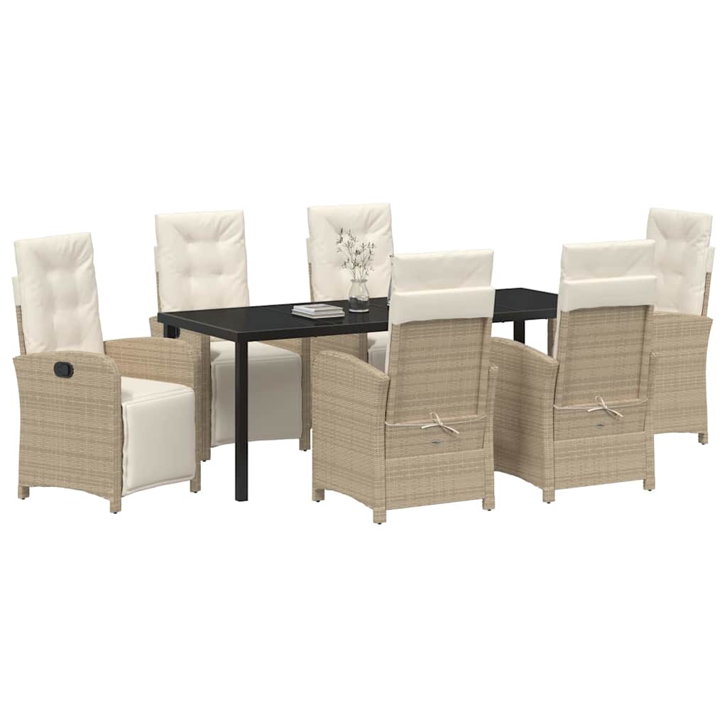 Have Spisebordssæt 7 stk. Beige polyrattan