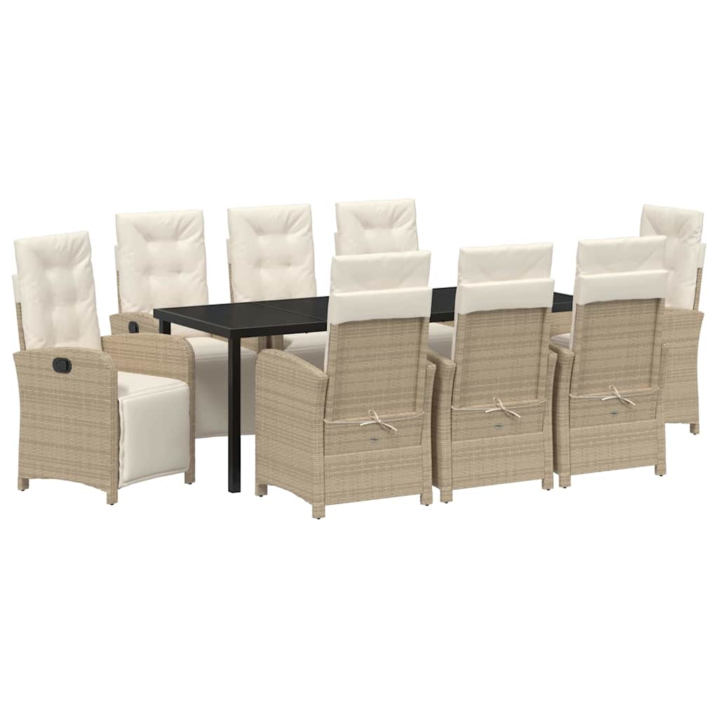 Have Spisebordssæt 9 stk. Beige polyrattan