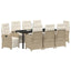 Have Spisebordssæt 9 stk. Beige polyrattan