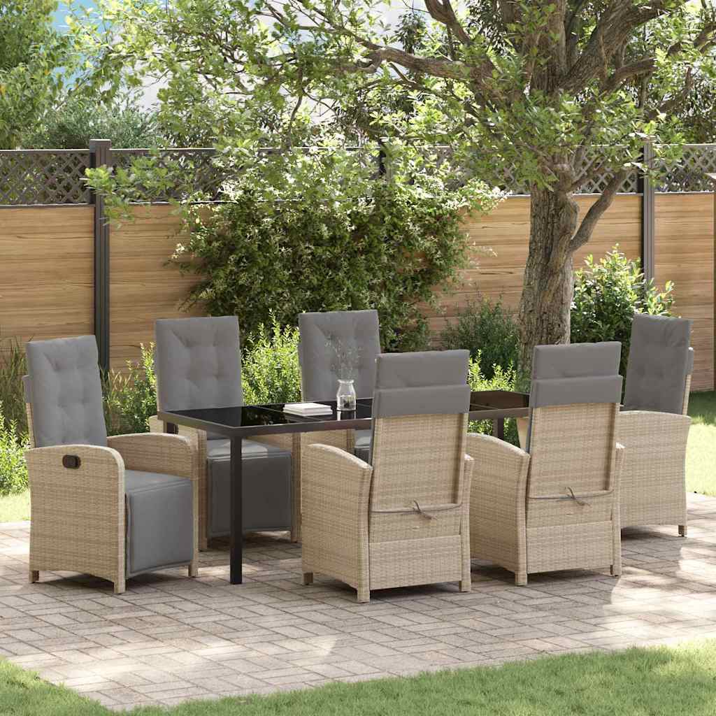 Have Spisebordssæt 7 stk. Beige polyrattan