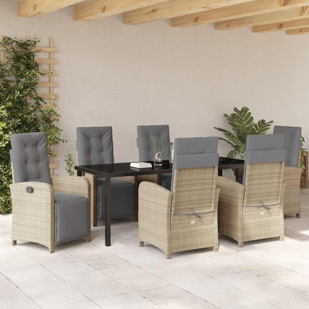 Have Spisebordssæt 7 stk. Beige polyrattan