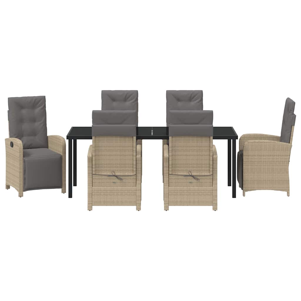 Have Spisebordssæt 7 stk. Beige polyrattan