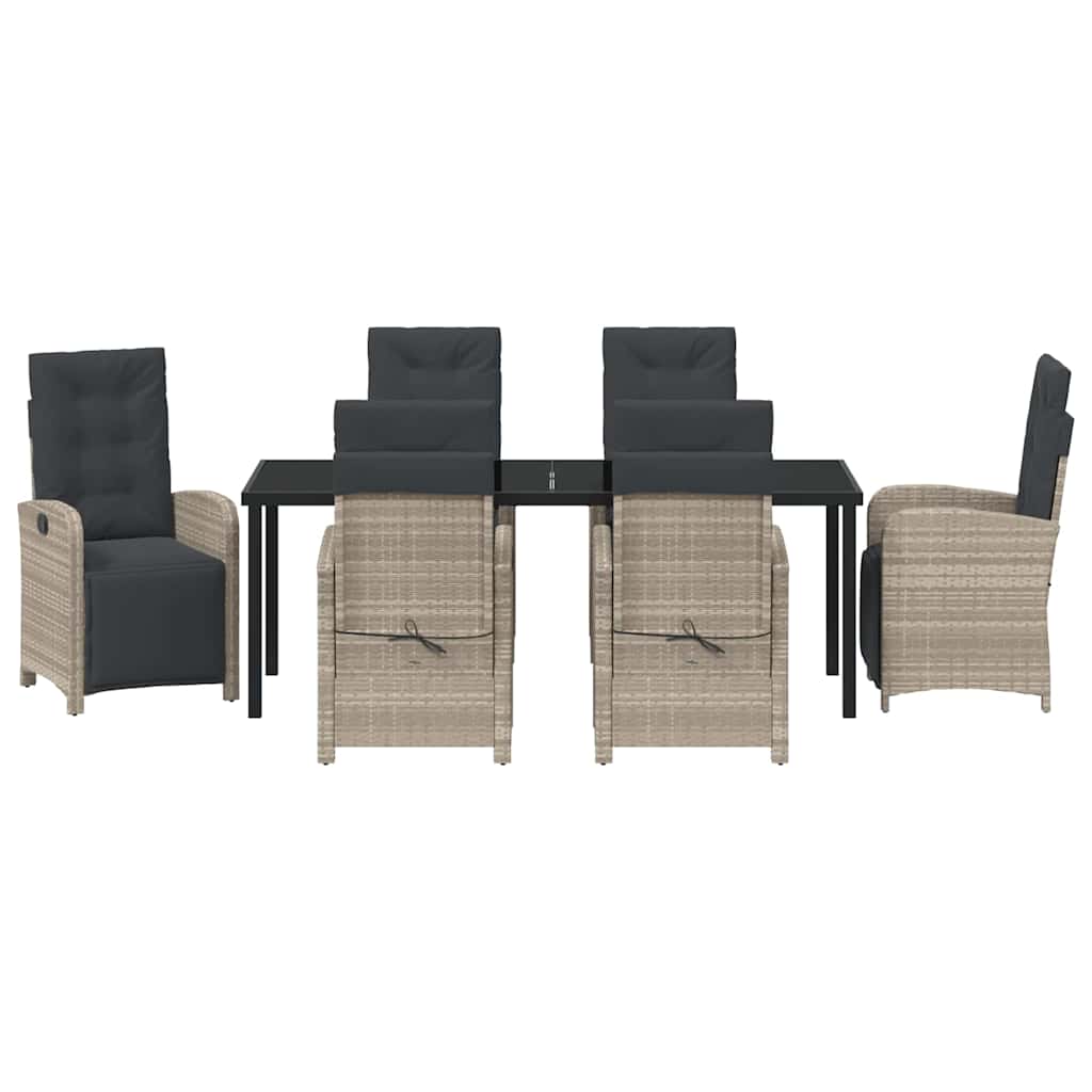 Have Spisebordssæt 7 stk. Lysegrå polyrattan