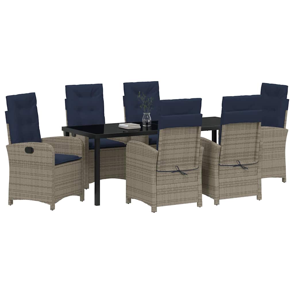 Have Spisebordssæt 7 stk. Grå polyrattan