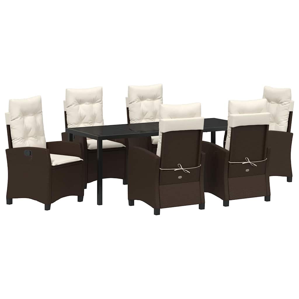 Have Spisebordssæt 7 stk. Brun polyrattan
