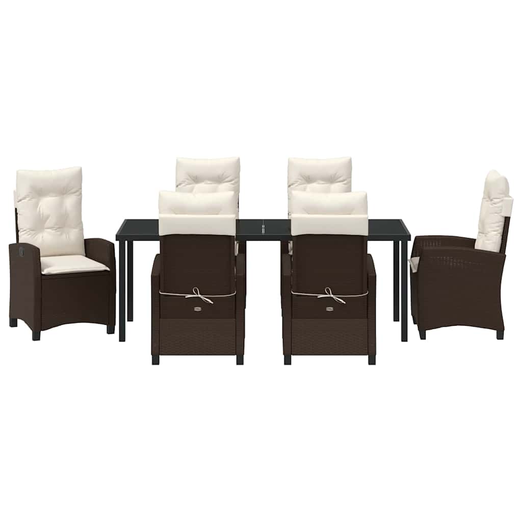 Have Spisebordssæt 7 stk. Brun polyrattan