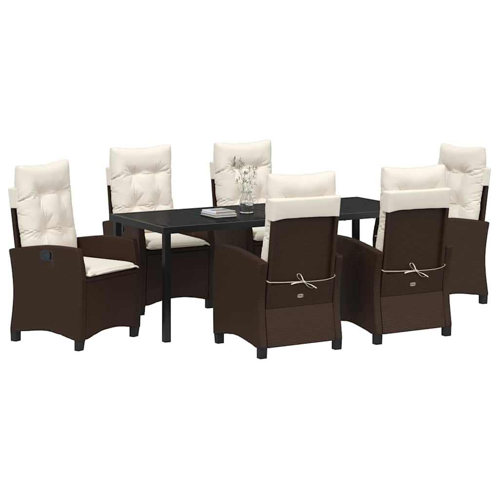 Have Spisebordssæt 7 stk. Brun polyrattan