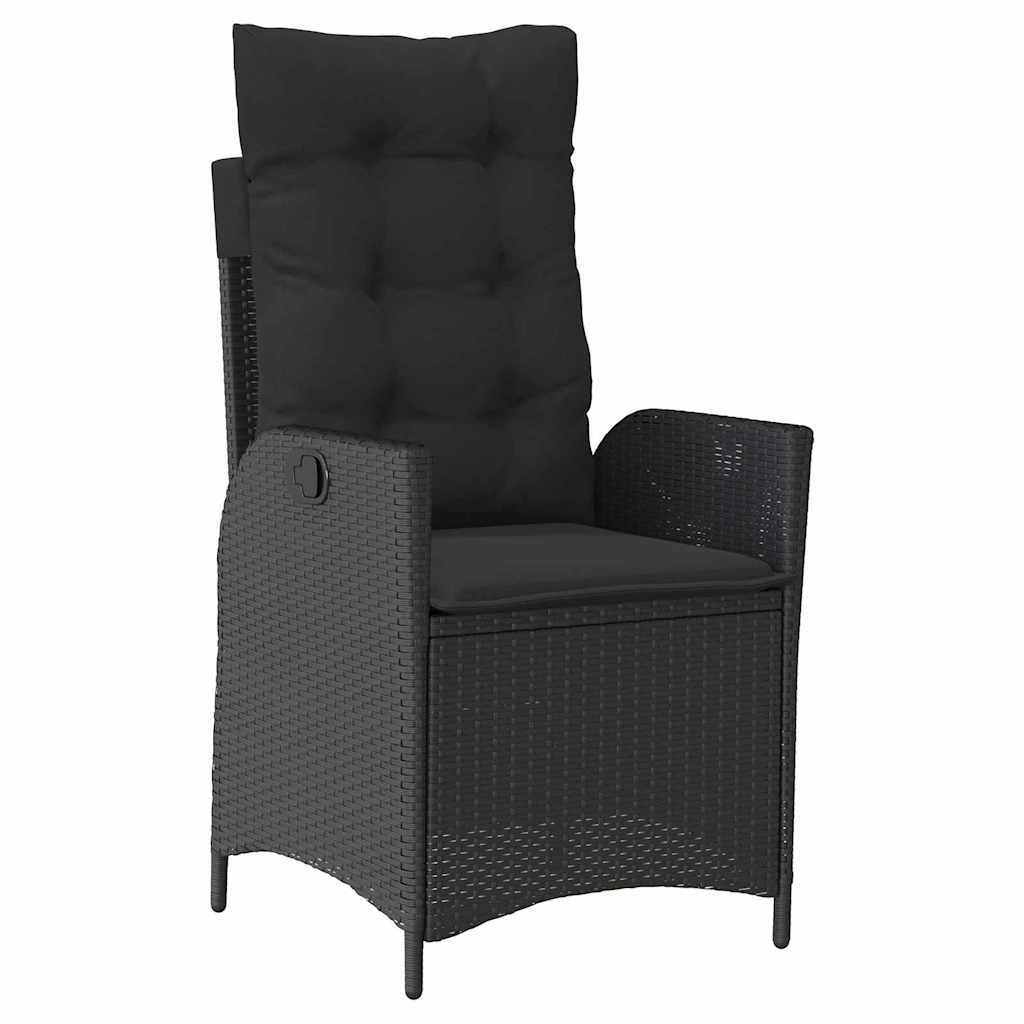 Have Spisebordssæt 7 stk. Sort polyrattan