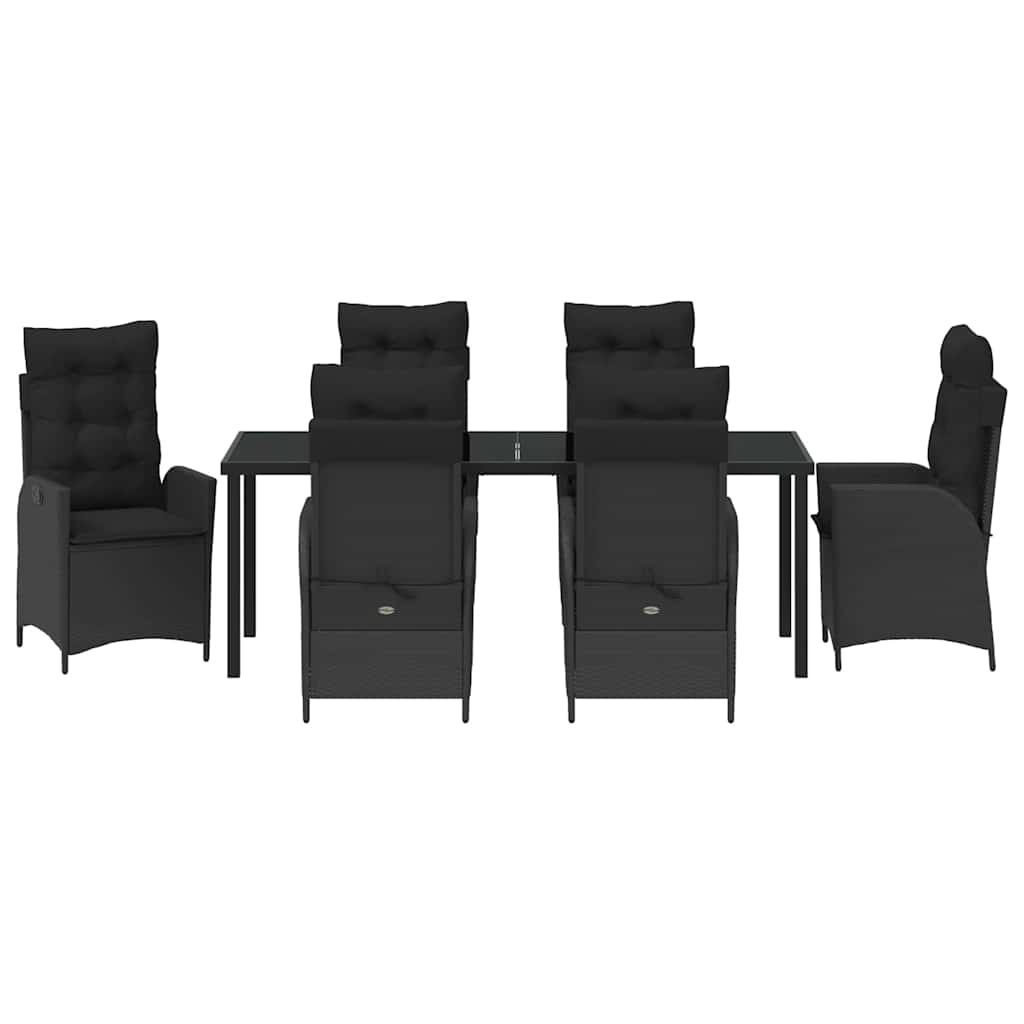 Have Spisebordssæt 7 stk. Sort polyrattan