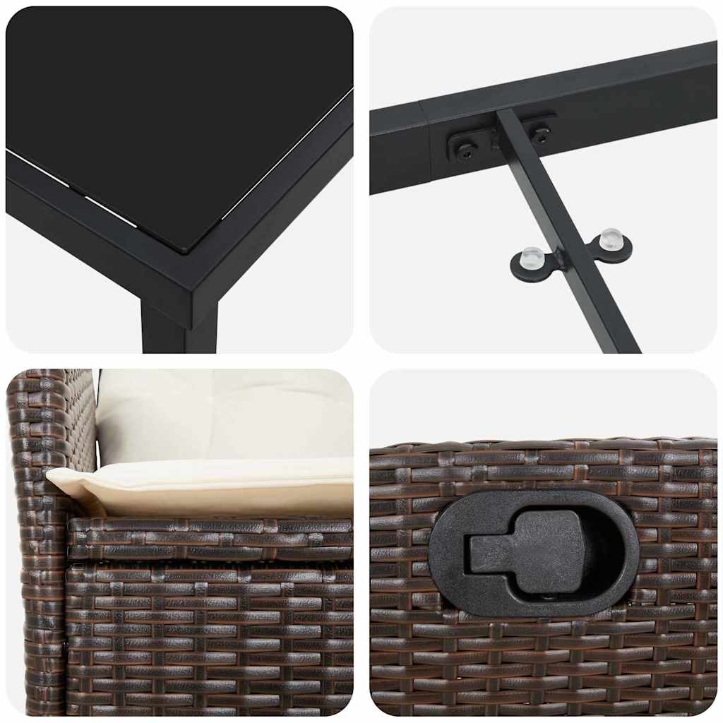 Have Spisebordssæt 7 stk. Brun polyrattan