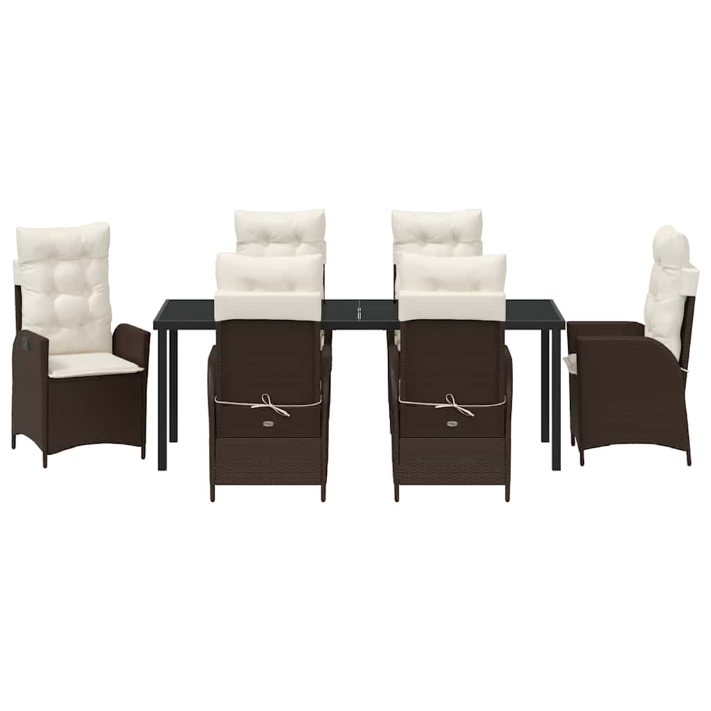 Have Spisebordssæt 7 stk. Brun polyrattan
