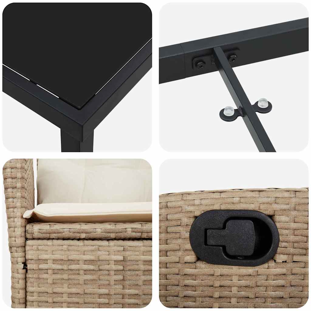Have Spisebordssæt 7 stk. Beige polyrattan