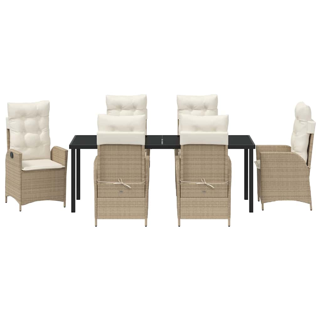 Have Spisebordssæt 7 stk. Beige polyrattan