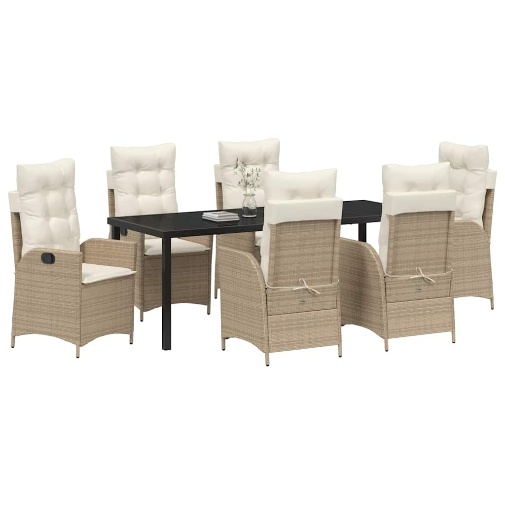 Have Spisebordssæt 7 stk. Beige polyrattan