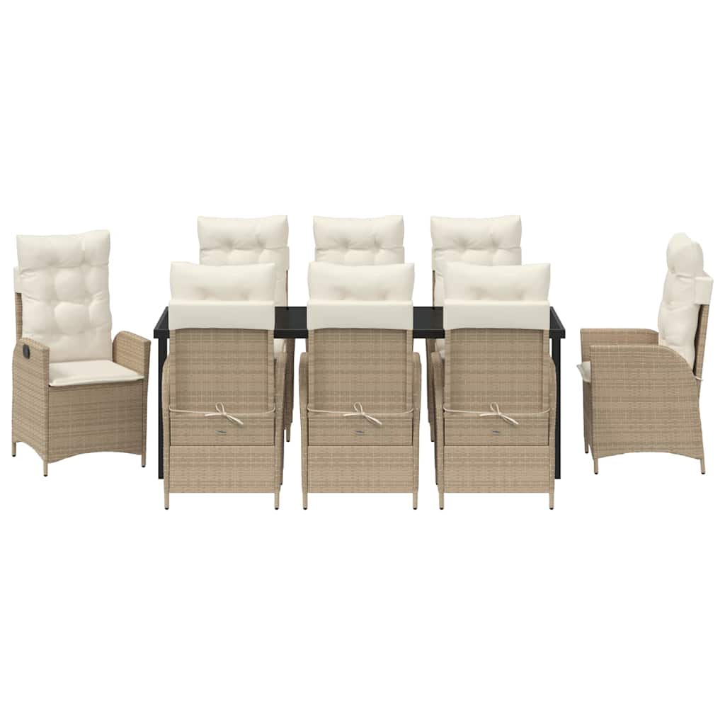 Have Spisebordssæt 9 stk. Beige polyrattan