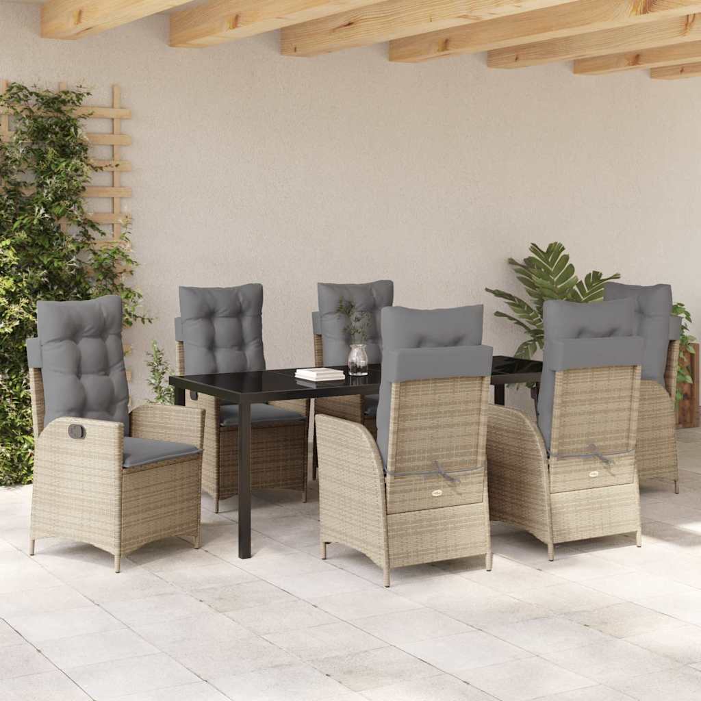 Have Spisebordssæt 7 stk. Beige polyrattan