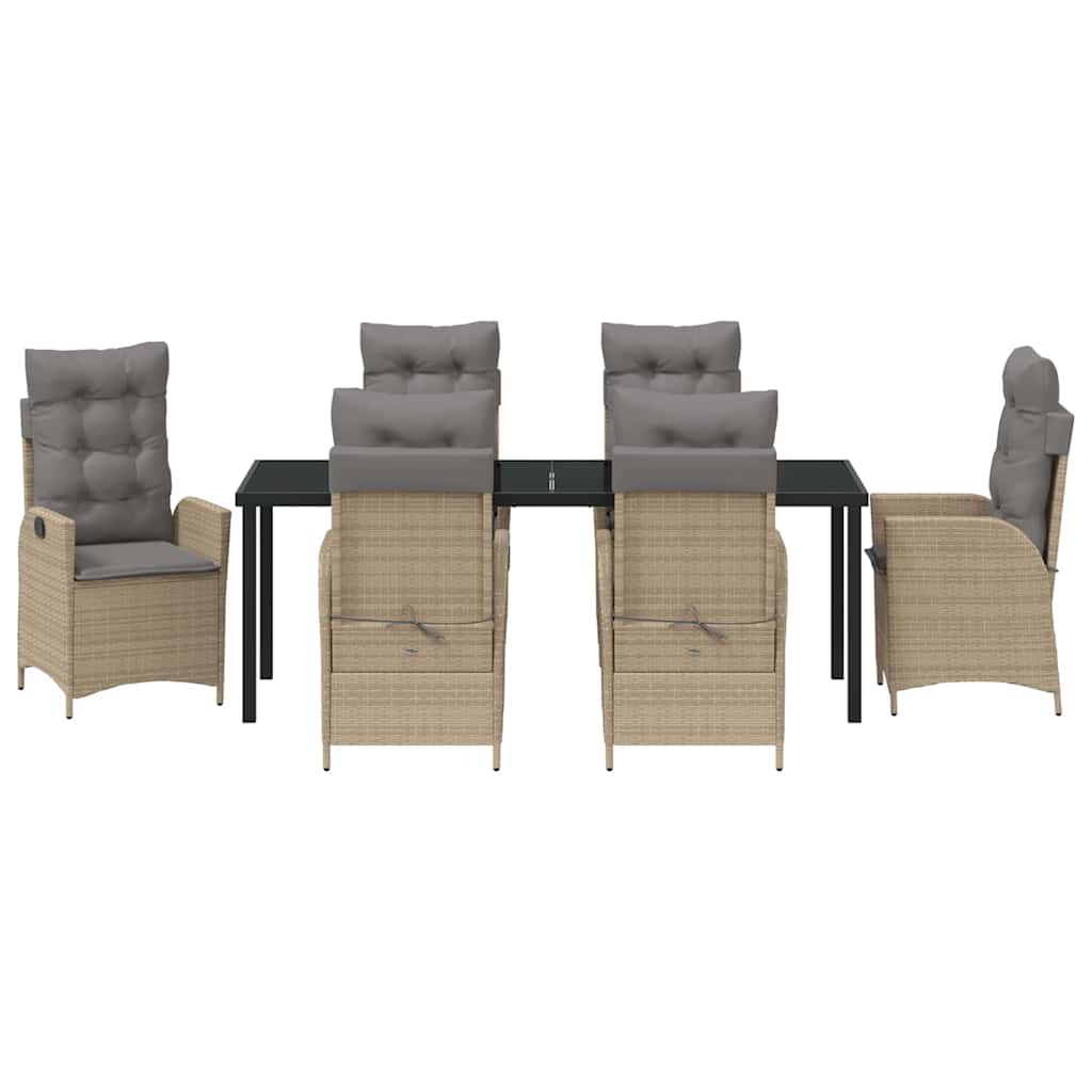 Have Spisebordssæt 7 stk. Beige polyrattan