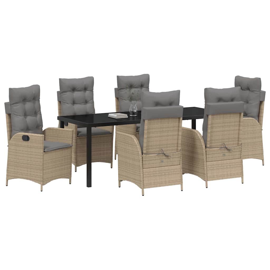 Have Spisebordssæt 7 stk. Beige polyrattan