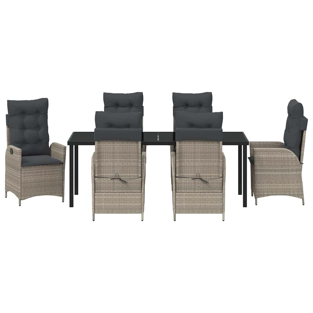 Have Spisebordssæt 7 stk. Lysegrå polyrattan