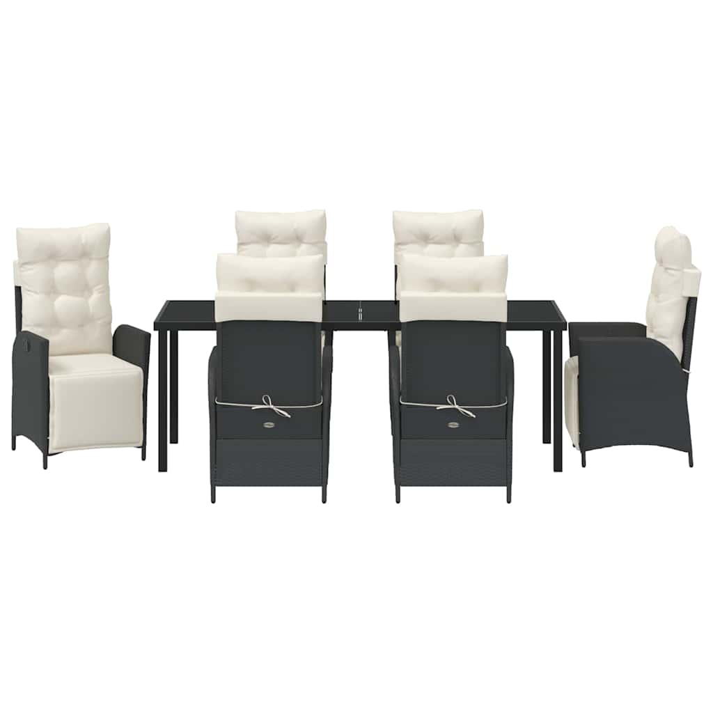 Have Spisebordssæt 7 stk. Sort polyrattan
