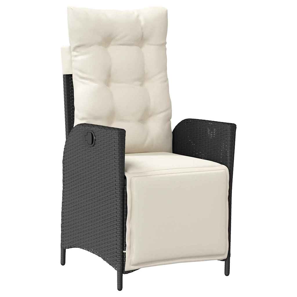 Have Spisebordssæt 9 stk. Sort polyrattan