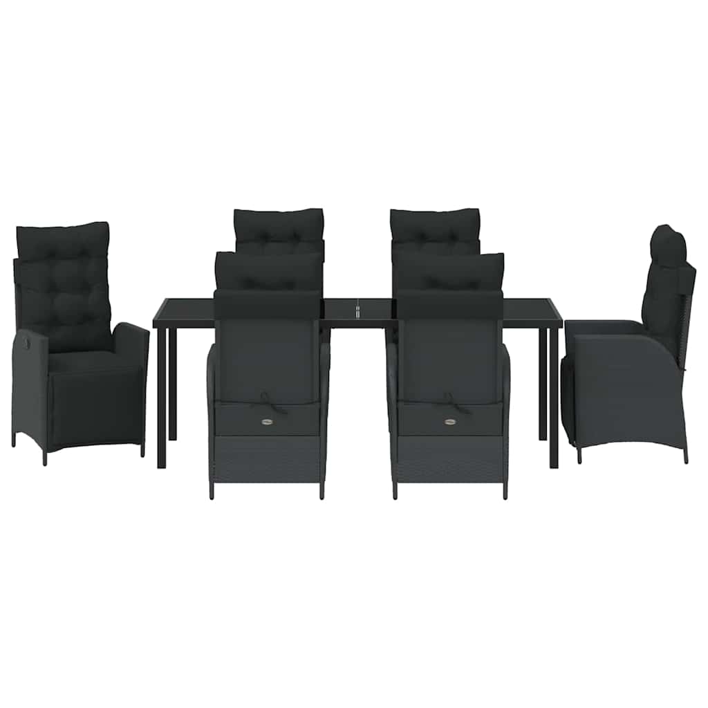 Have Spisebordssæt 7 stk. Sort polyrattan