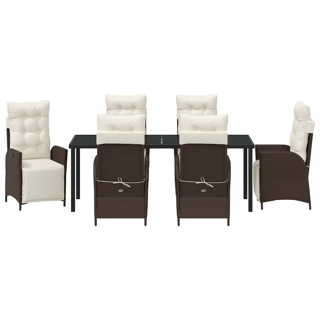 Have Spisebordssæt 7 stk. Brun polyrattan