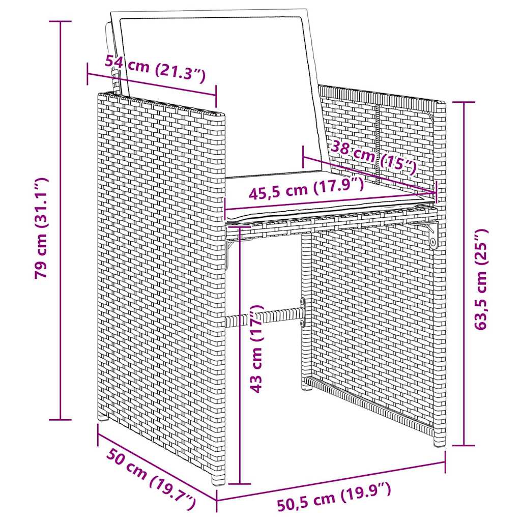 Have Spisebordssæt 9 stk. Beige polyrattan