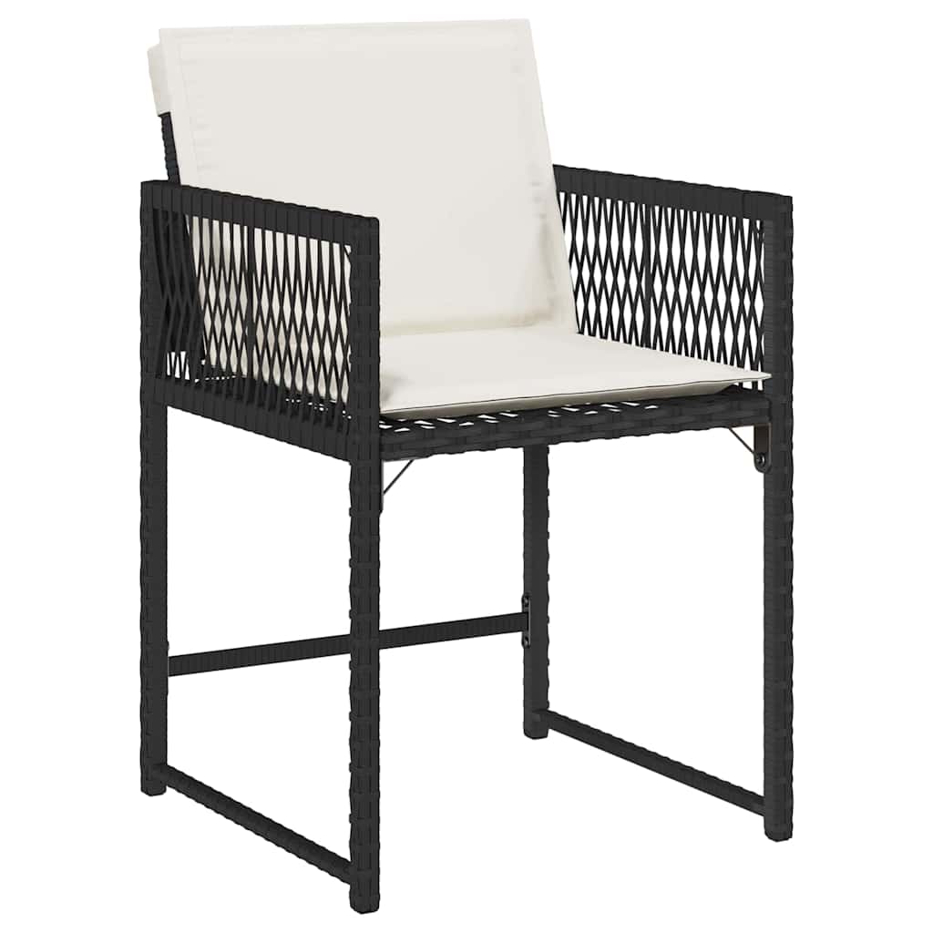 Have Spisebordssæt 9 stk. Sort polyrattan