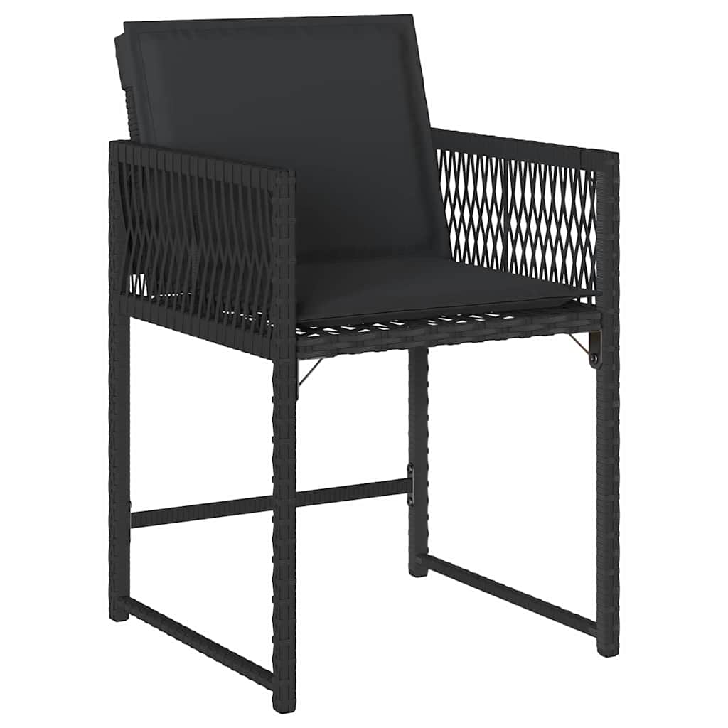 Have Spisebordssæt 9 stk. Sort polyrattan
