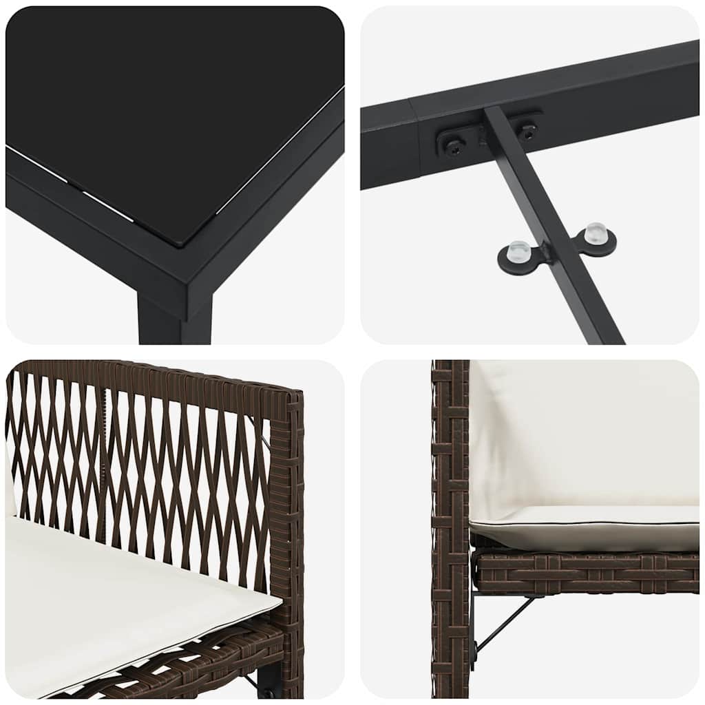 Have Spisebordssæt 9 stk. Brun polyrattan