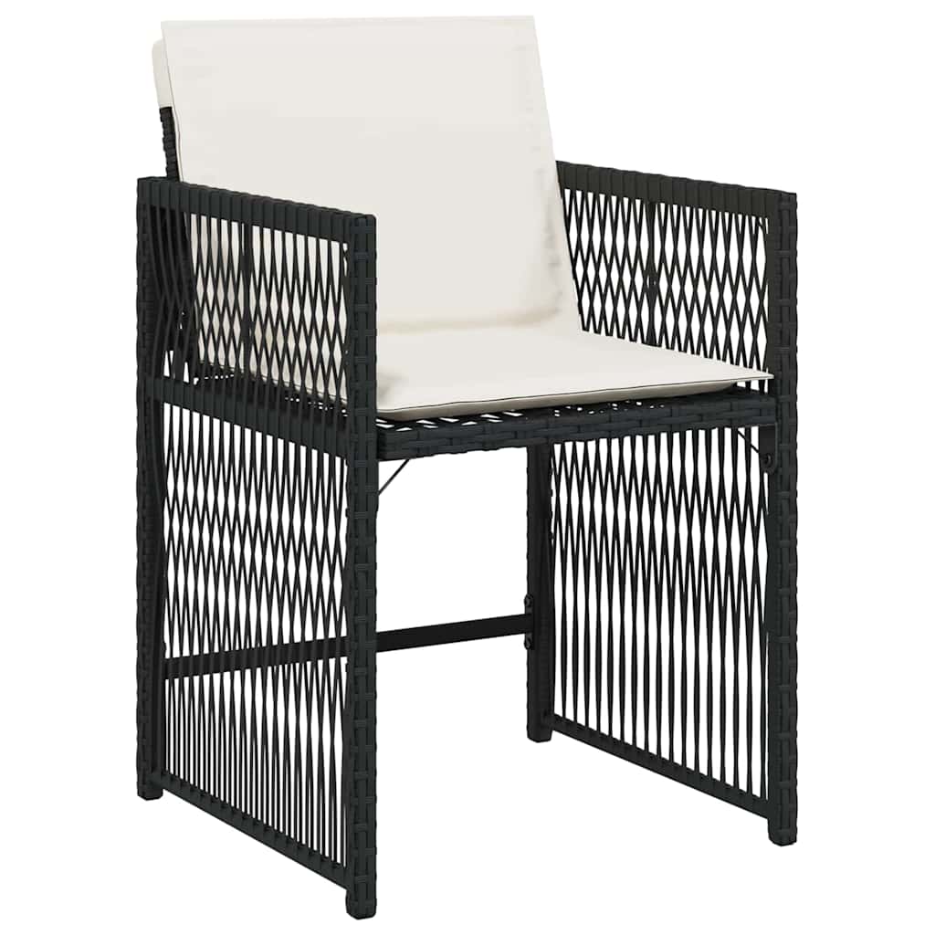 Have Spisebordssæt 9 stk. Sort polyrattan