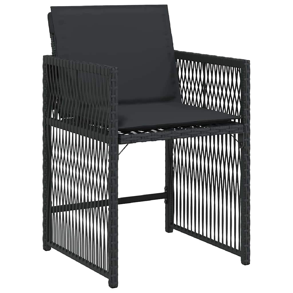 Have Spisebordssæt 9 stk. Sort polyrattan