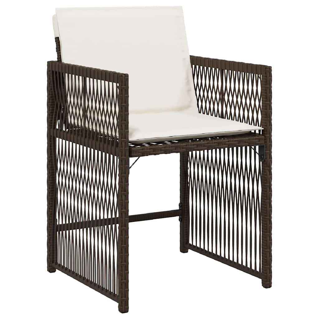 Have Spisebordssæt 9 stk. Brun polyrattan